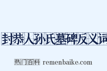 封恭人孙氏墓碑反义词是什么意思的图片